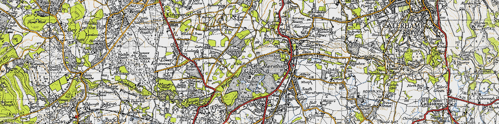 Old map of Gatton in 1940
