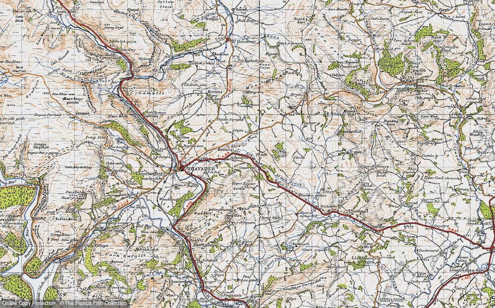 Old Map of Historic Map covering Beili-Neuadd in 1947