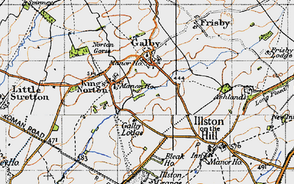 Old map of Gaulby in 1946