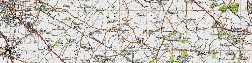 Old map of Gaulby in 1946