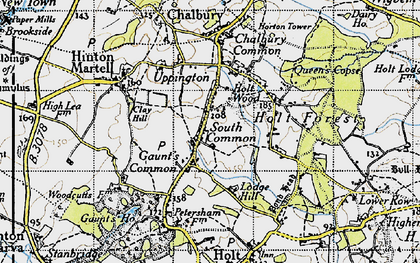 Old map of Gaunt's Common in 1940