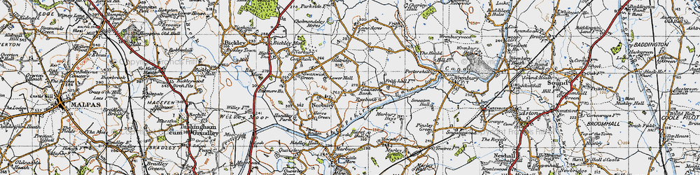 Old map of Gauntons Bank in 1947