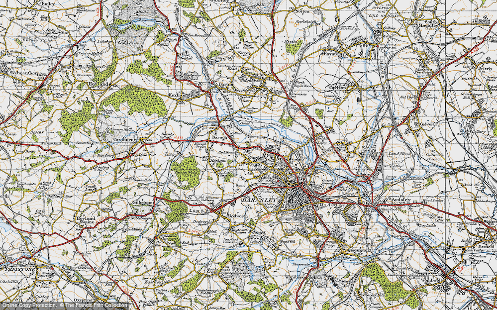 Old Map of Gawber, 1947 in 1947