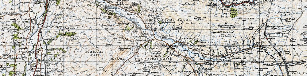 Old map of Gawthrop in 1947