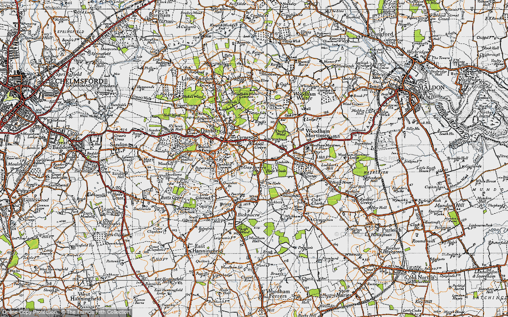 Old Map of Gay Bowers, 1945 in 1945