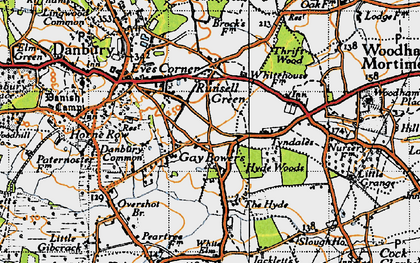 Old map of Gay Bowers in 1945