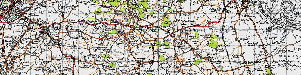 Old map of Gay Bowers in 1945