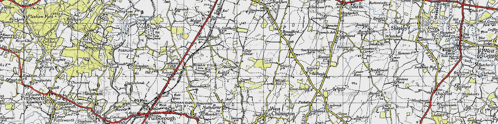 Old map of Beedings in 1940