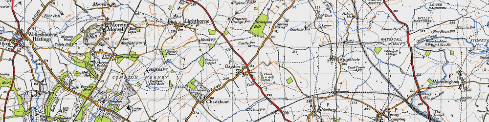 Old map of Gaydon in 1946