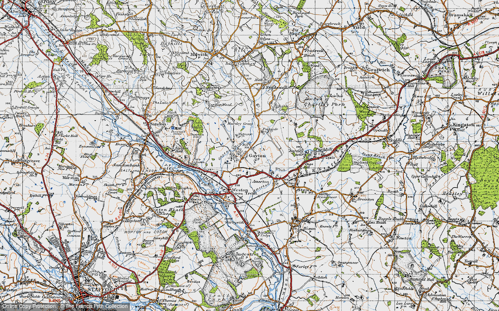 Old Map of Gayton, 1946 in 1946
