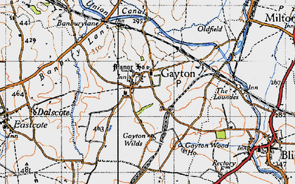 Old map of Gayton in 1946