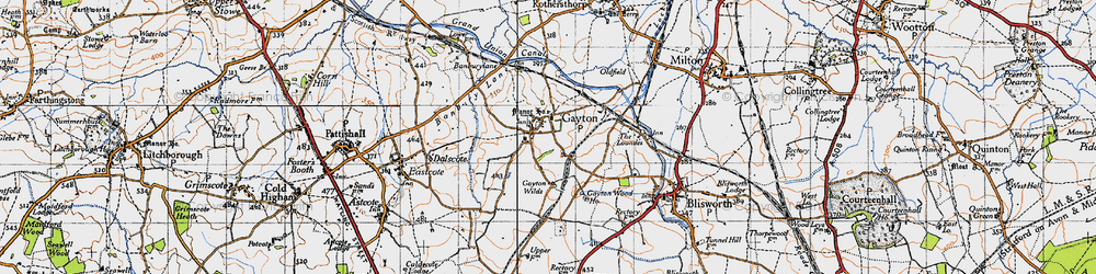 Old map of Gayton in 1946