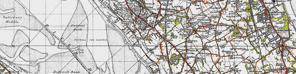Old map of Gayton in 1947