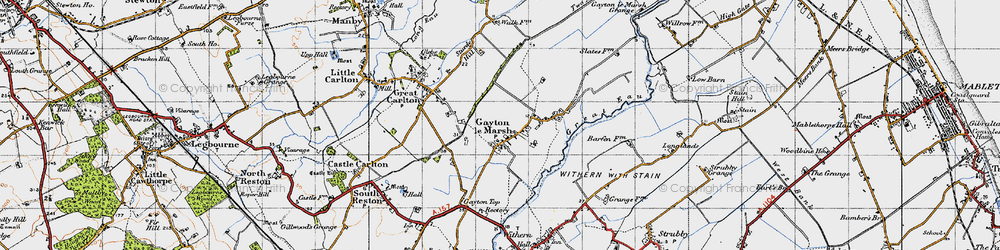 Old map of Gayton le Marsh in 1946