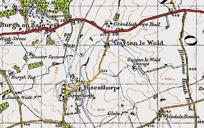 Old map of Lincolnshire Wolds in 1946