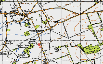 Old map of Lamb's Common in 1946