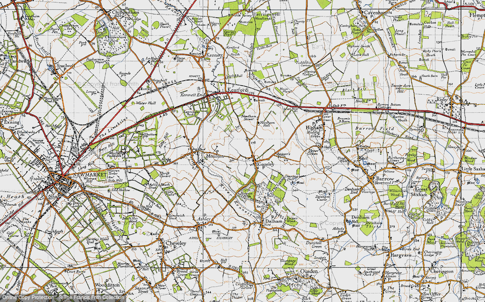 Old Map of Gazeley, 1946 in 1946