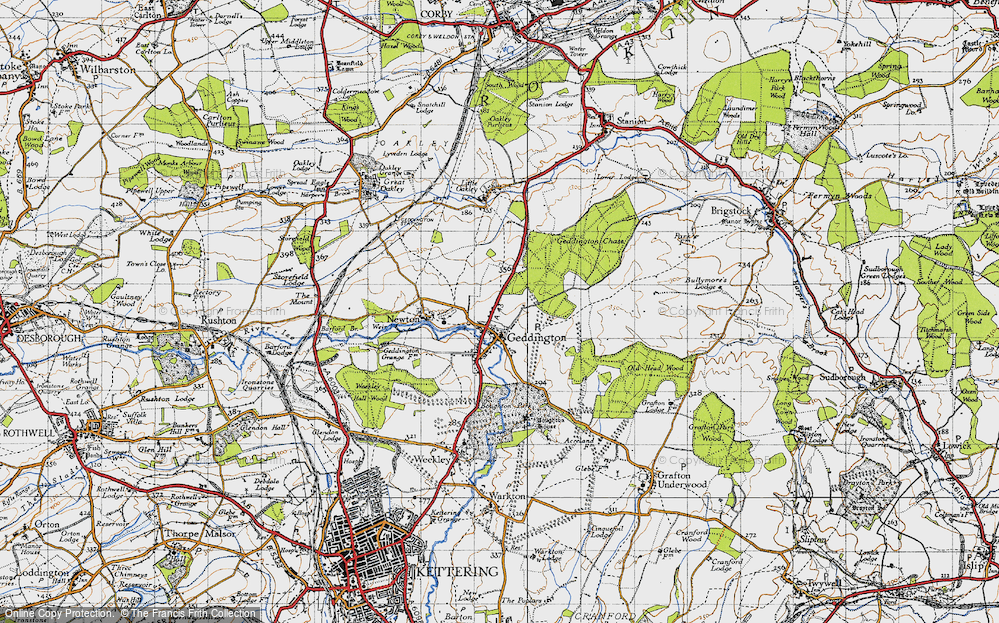 Old Map of Geddington, 1946 in 1946