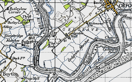 Old map of Boyton Marshes in 1946