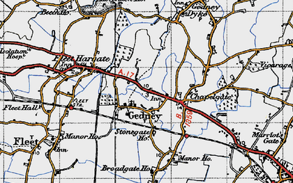 Old map of Gedney in 1946