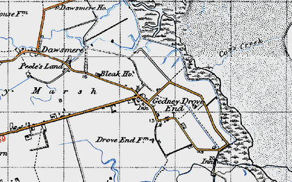 Old map of Gedney Drove End in 1946