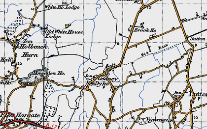 Old map of Gedney Dyke in 1946