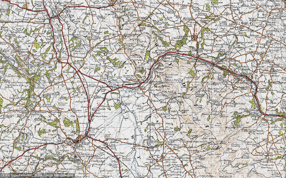Old Map of Geinas, 1947 in 1947