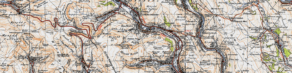 Old map of Gelli in 1947