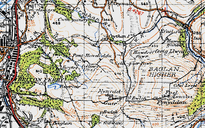 Old map of Buarth y Gaer in 1947
