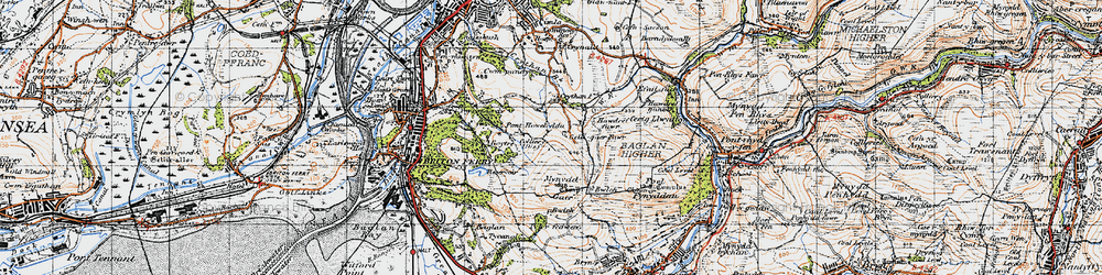Old map of Gelli-gaer in 1947