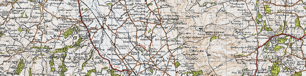 Old map of Gellifor in 1947