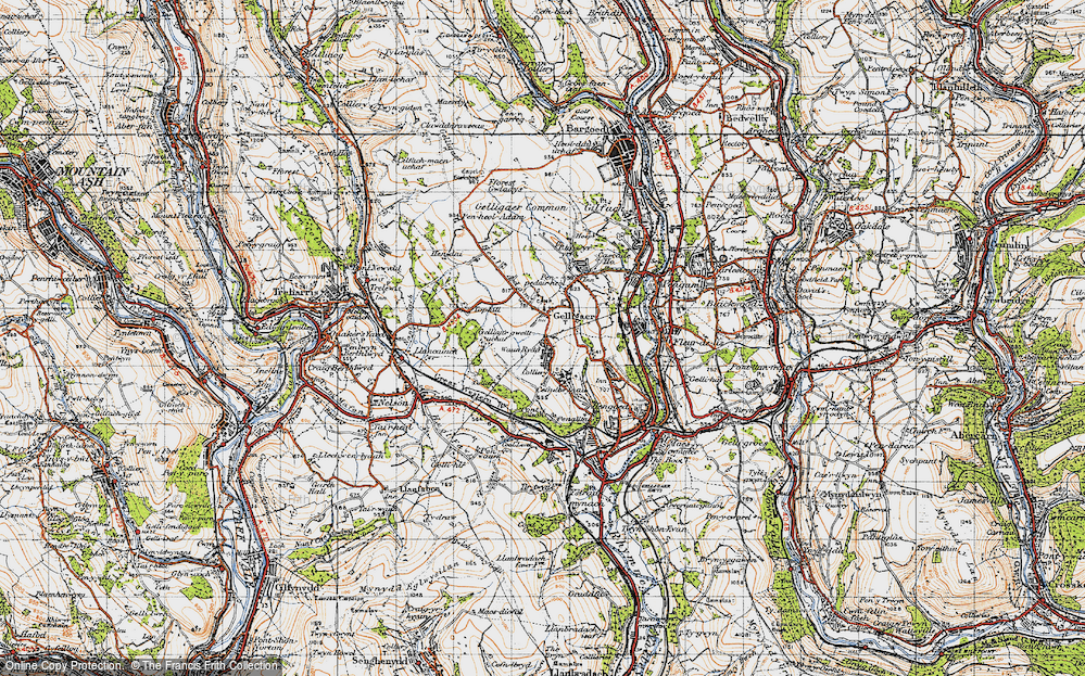 Old Map of Gelligaer, 1947 in 1947