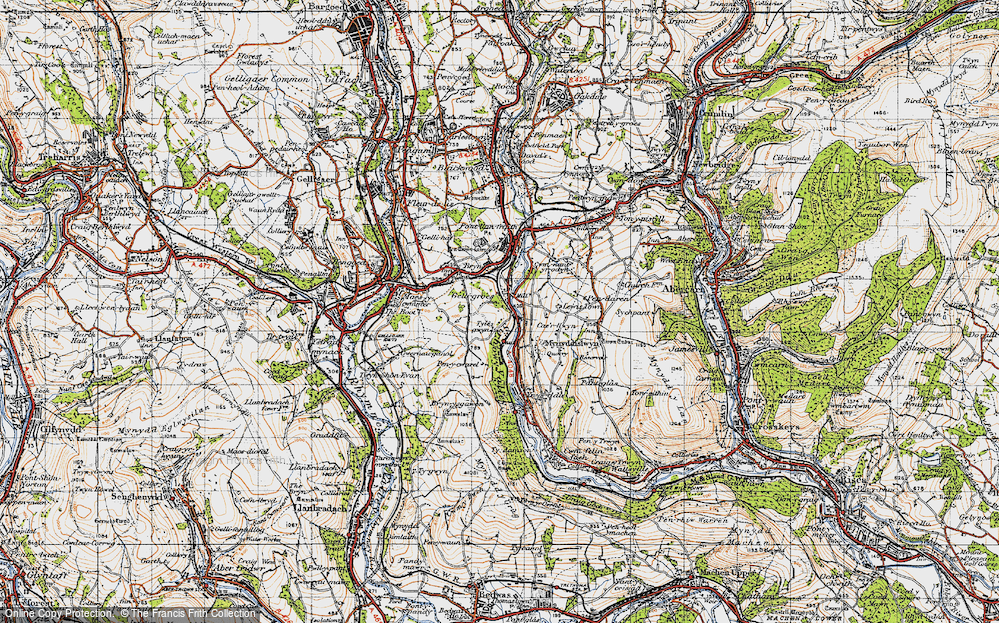 Old Map of Gelligroes, 1947 in 1947
