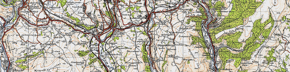 Old map of Gelligroes in 1947