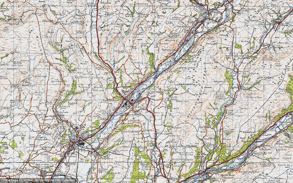 Old Map of Gellinudd, 1947 in 1947