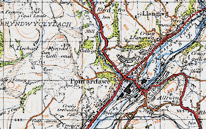 Old map of Gellygron in 1947