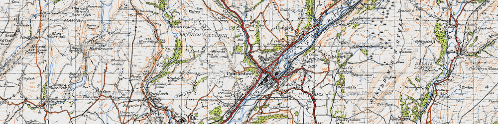 Old map of Gellygron in 1947