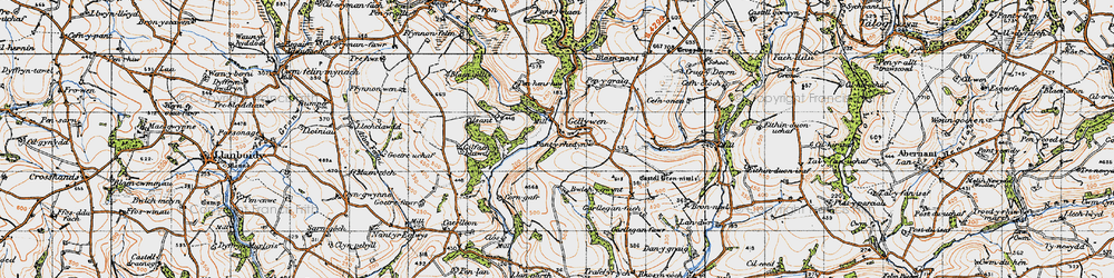 Old map of Gellywen in 1946