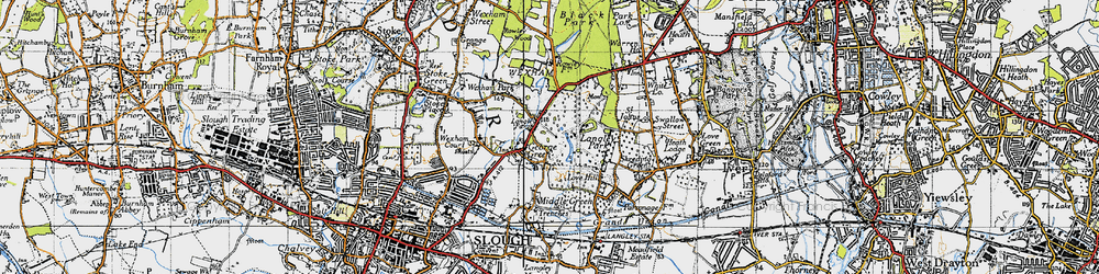 Old map of Langley Park in 1945