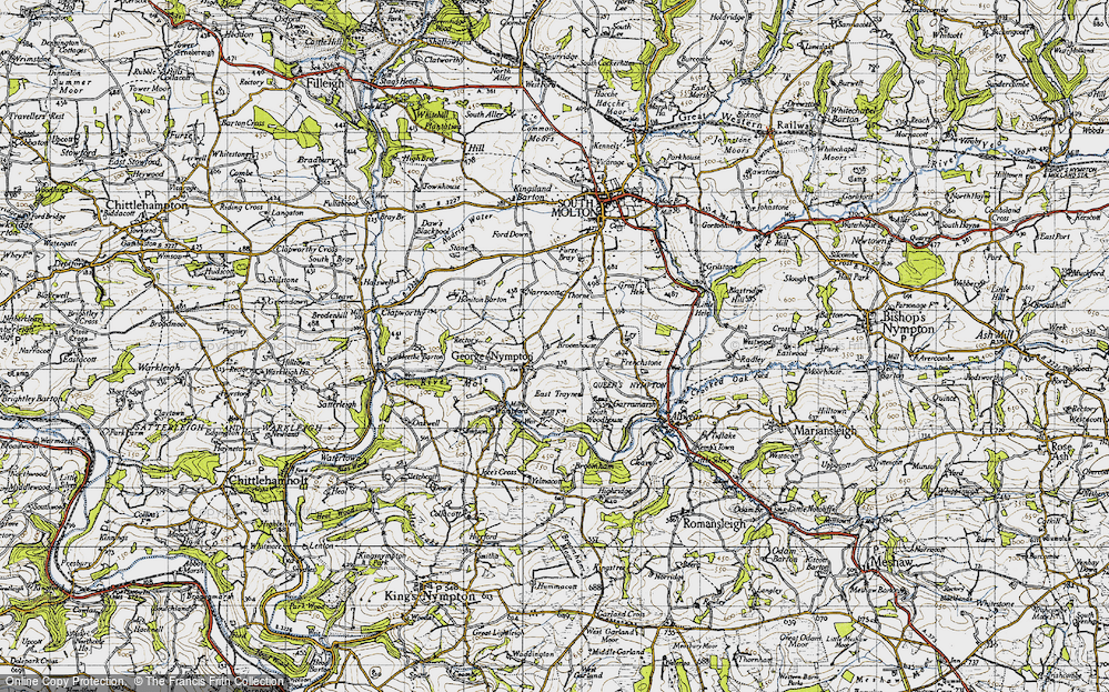 Old Map of Historic Map covering Broomham in 1946