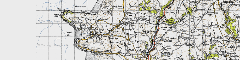 Old map of Georgeham in 1946