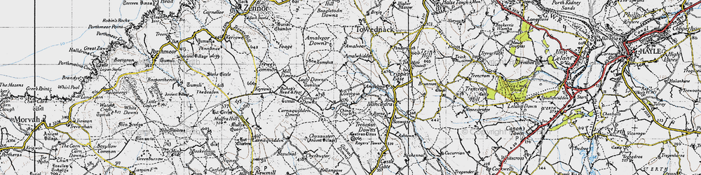 Old map of Trewey Common in 1946
