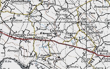 Old map of Germoe in 1946