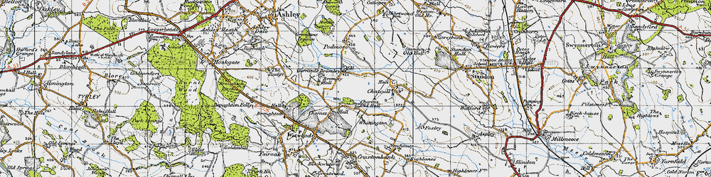 Old map of Gerrard's Bromley in 1946