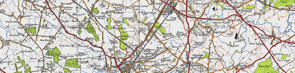 Old map of Westley Br in 1946