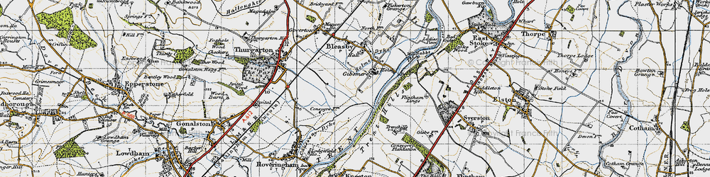 Old map of Gibsmere in 1946