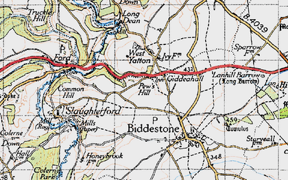 Old map of Giddeahall in 1946