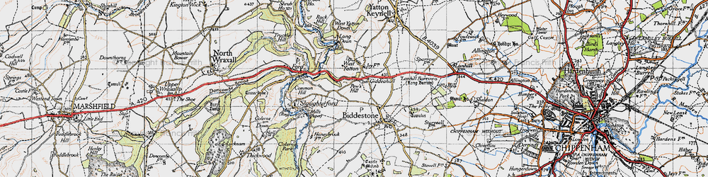 Old map of Giddeahall in 1946