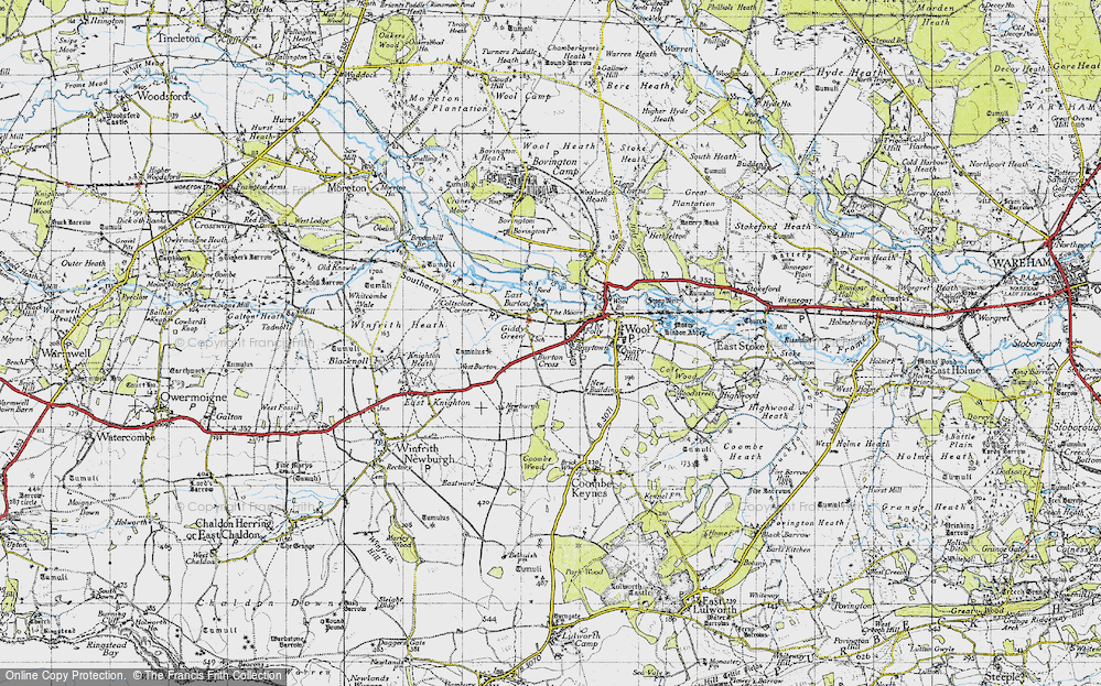 Old Map of Giddy Green, 1945 in 1945