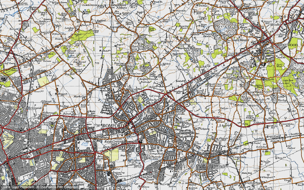 Old Map of Gidea Park, 1946 in 1946